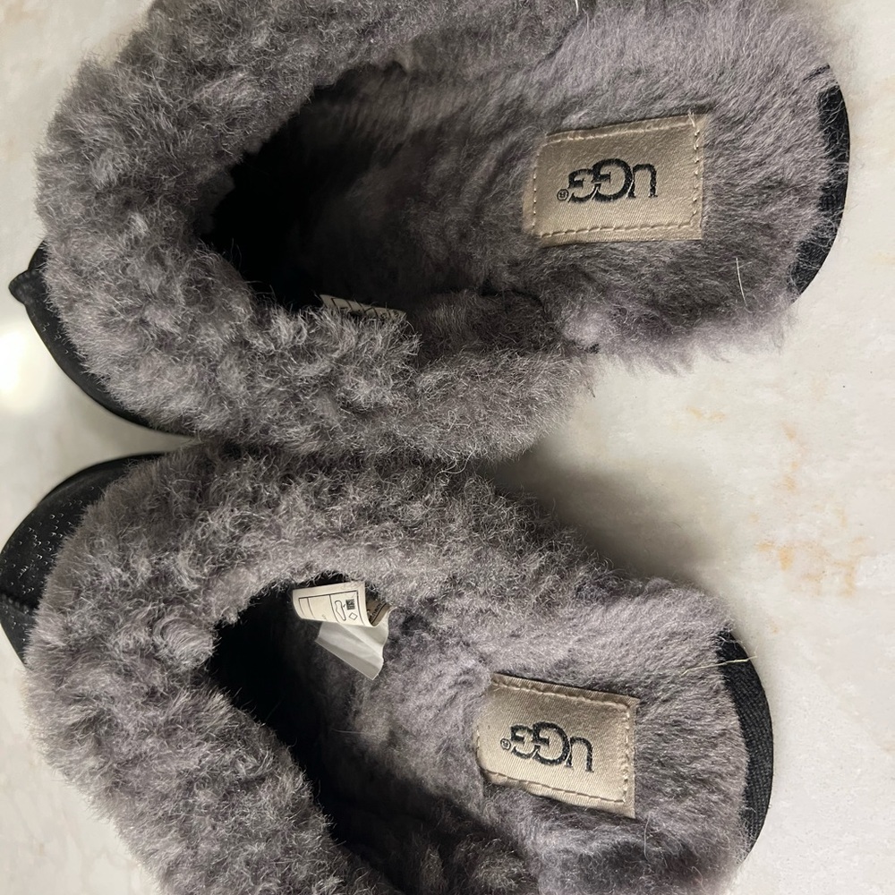 UGG Scuffette 2 Sparkle Black/ Gray Size 8